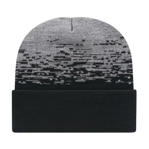 Static Pattern Knit Cap with Cuff